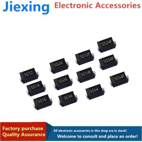 100PCS 1N5819 SS14 1N5822 SS34 SR160 SS16 1N5817 SS12 SR1100 SS110 SR360 SS36 SR240 SS24 SR2100 SS210 SS310 SMA Rectifier diode