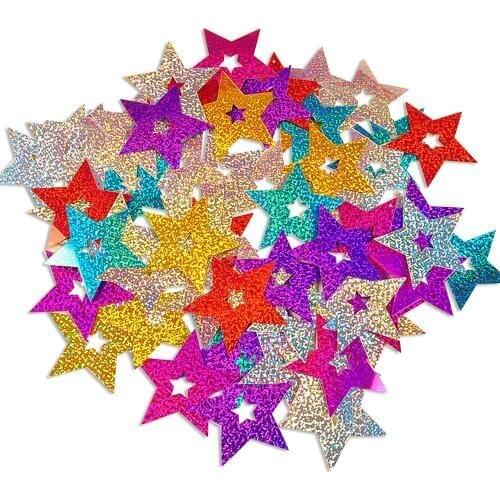 100pcs Pentagram Sequins+100pcs Balloon Pendant Ribbon Set Plastic Wedding Party Xmas Festival Layout Decoration DIY Accessories