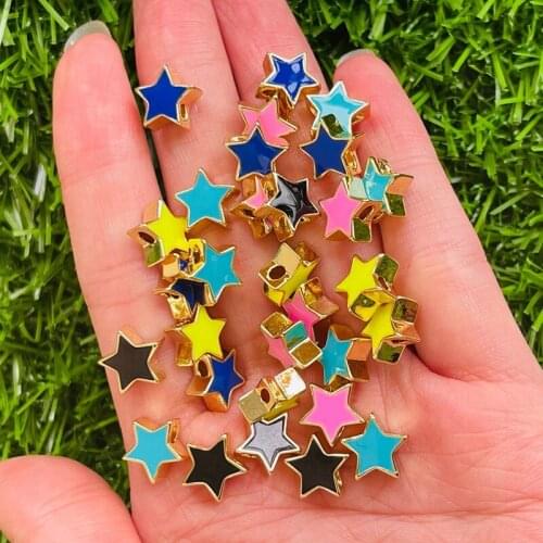 20Pcs,Fashion Enamel Star beads diy for jewelry making bracelet necklace cute small spacer beads jewelrys component