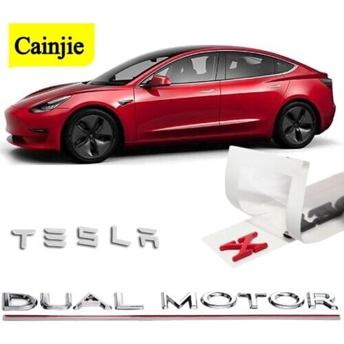 Car Styling Tail Gate Letter Label Emblem Sticker For Tesla Model 3 S X Y 2021 Logo Accessories Trunk Decor