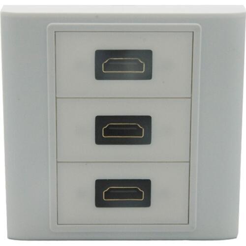 3 X HDMI wall plate with back female to female connector support customer design