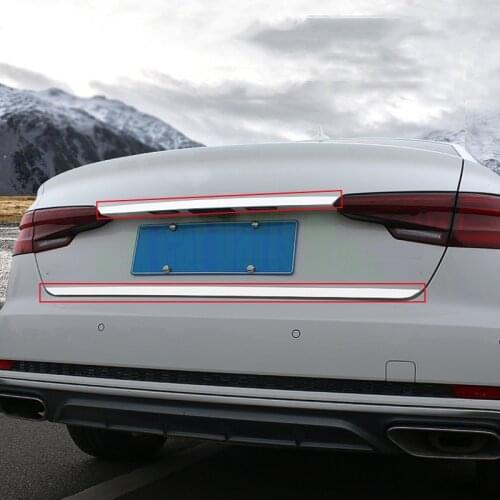 304 STAINLESS STEEL Rear Tail Tailgate Trunk Lid Molding Decoration Streamer Cover Trim Fit For Audi A4 B9 Sedan 2017 - 2019