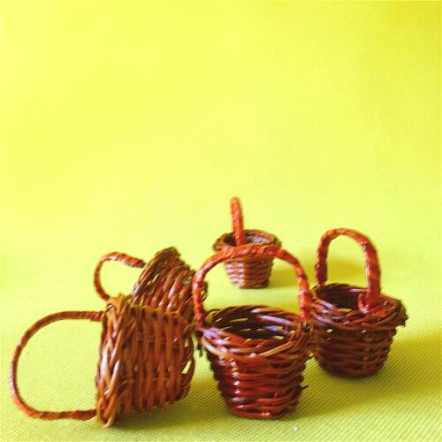 10pcs handmade basket/ratten plaited/miniatures/lovely cute/dinnerware/fairy garden gnome/terrarium decoration/crafts supplies