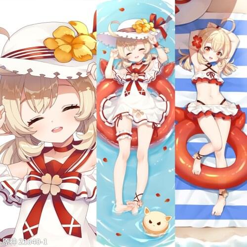 Anime Genshin Impact Klee Swimsuit Dakimakura 2WAY Hugging Body Pillow Case Cosplay Japanese Game Otaku Pillow Cushion Cover