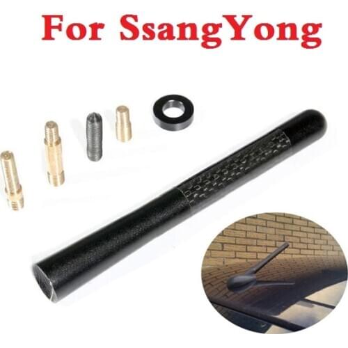 Aerial Carbon Short Radio Fiber Fm Antena Car Accessories For Ssangyong Actyon Chairman Korando Kyron Musso Nomad Rexton Tivoli