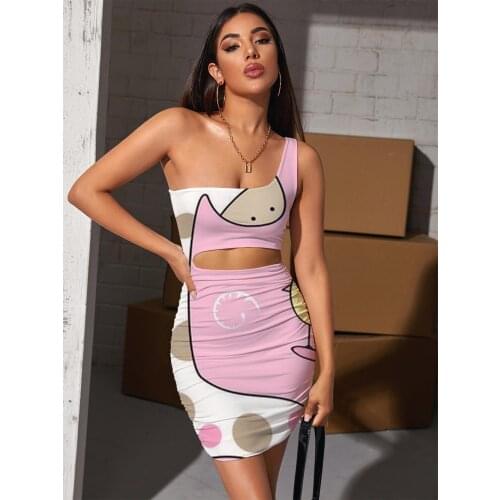 Giyu Brand Giraffe Dresses Women Chick Vestido Sexy Animal Pleating Christmas Bodycon Dress Lovely Hollow out Dresses