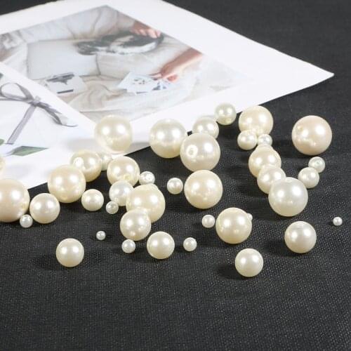 3-20mm Dia Straight Hole White Color Imitation Pearls Beads Round Loose Beads DIY Bracelet Necklace Jewelry Making Accessories