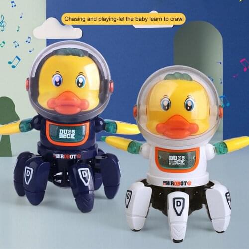 Children Dancing Electric Space Six-claw Robot Toy Light Music Swing Little Cute Duck Toy Early Education Toys