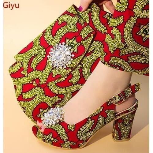 Doershow African Matching Shoes and Bags Italian In Women Nigerian Party Shoe and Bag Sets Women Shoes and Bag Set Italy!HNI1-4