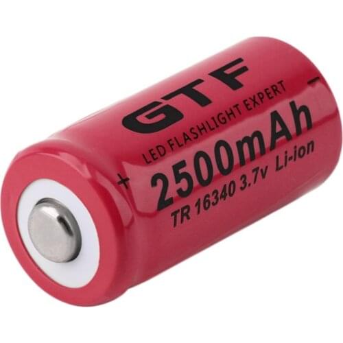 GTF 1 pcs Universal 16340 2500mAh 3.7 V Li Ion Rechargeable for Flashlight Lighthouse