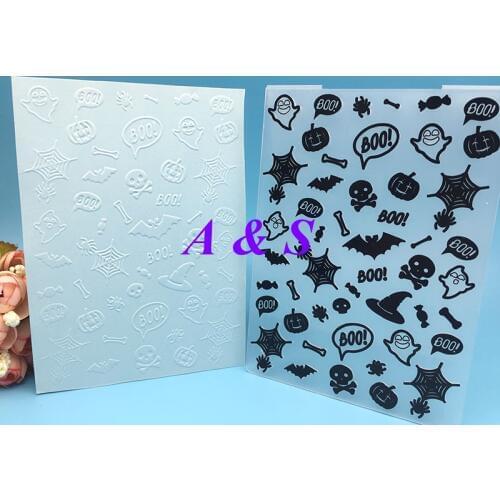 Halloween Element Frame Paper Card Plastic Embossing Folder For DIY Scrapbook Card Envelop Album Frame Decoration Template