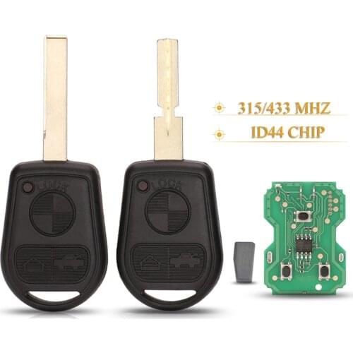 Kutery 3 Buttons Car Remote Key Fob 315/433Mhz ID44 Chip For BMW Z3 E31 E32 E34 E36 E38 E39 E46 Z3i HU58/HU92 Key