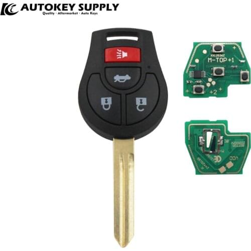AUTOKEY SUPPLY factory direct sales.car styling for Nissan 3+1 buttons remote key bade 433Mhz car key AKNIC401