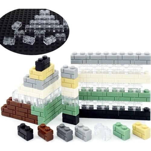 DIY Accessories Doors Windows Thick wall Bricks 1x2 Dots Educational Building Blocks Compatible All Brands Toys for kids