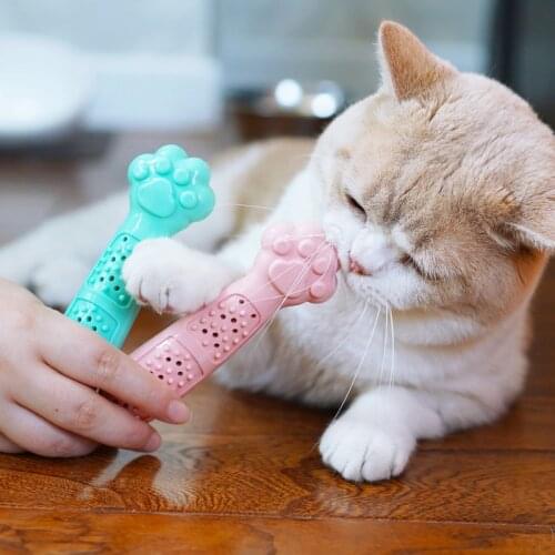 Cat Toothbrush Toys Catnip Pet Chewing Toy Cat Molar Tooth Cleaner Brushing Stick Pet Scratching Toys Interactive Cat Toy