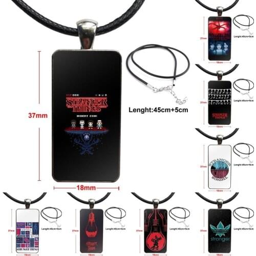 Stranger Things Logo For Unisex Gift Brand Stainless Steel Color Jewelry Fashion Statement Necklace Glass Necklaces Pendants