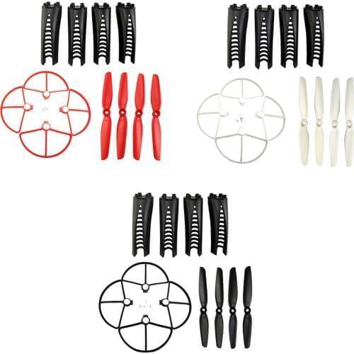 Set of Propellers + Protective Cover Ring Guard + Landing Gear for MJX B5W F20 Bugs 5W RC Quadcopter UAV Drone Spare Parts