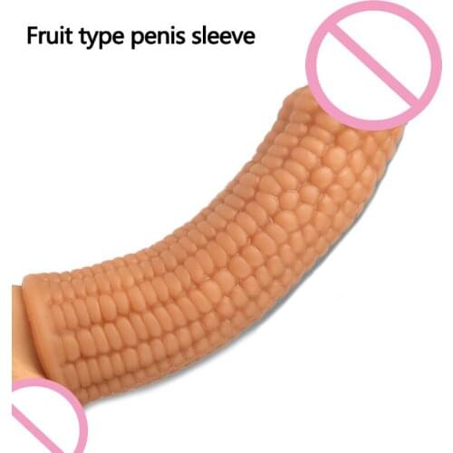 Fruit type penis sleeve cock ring enlargement condom sex tools for men dick penis extender cock sleeves adult erotic toys