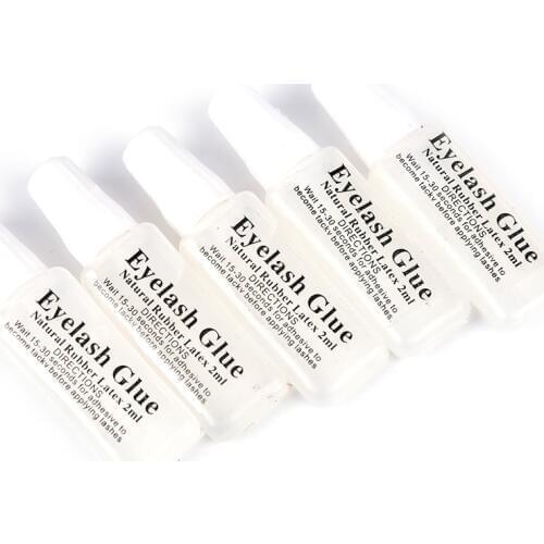 New 5Pcs Fashion Eyelash glue plastic tube Travel transparent glue 2 ml false eyelashes makeup tool