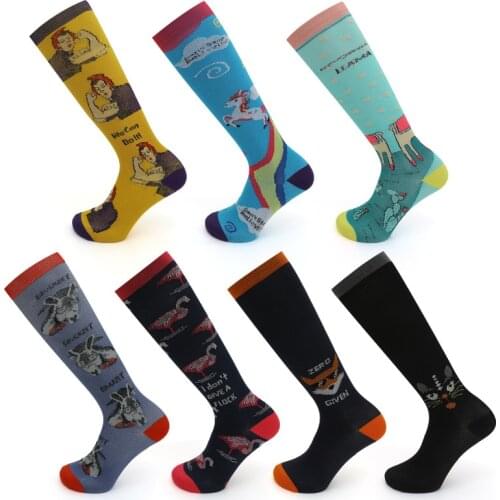 New Sports Compression Socks Men and Women Calf Tall Animal Rainbow Hercules Horse Cat Goat Cactus Personality Football Socks