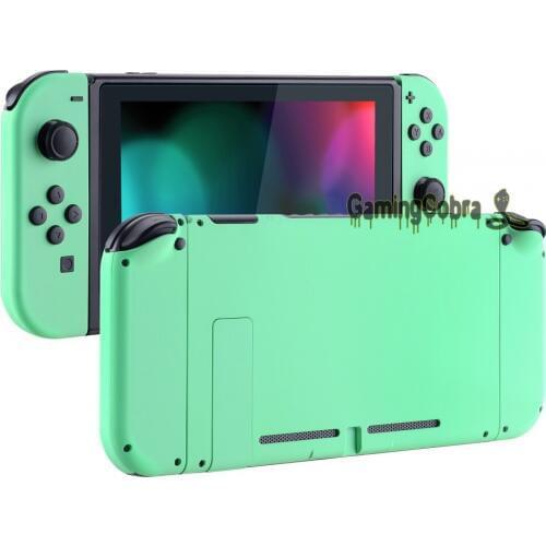 Soft Touch Grip Mint Green Console Back Plate with Controller Housing Shell w/ Full Set Buttons Replacement for Nintendo Switch