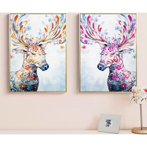 Sika Deer Graffiti Posters And Prints Wall Art Canvas Painting For Living Room Pictures Baby Kids Room Decoration Accessories