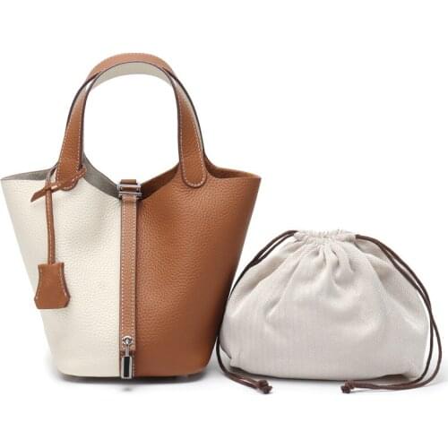Genuine Cow Leather Luxury Handbags Women Bags Designer 2021New Fashion Ladies Hand Bags Genuine Leather Color Matching Totes