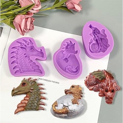 Creative Easter Dinosaur Egg Chocolate Baking Fondant Mold DIY Cake Decorating Dinosaur Silicone Mold Resin Mold