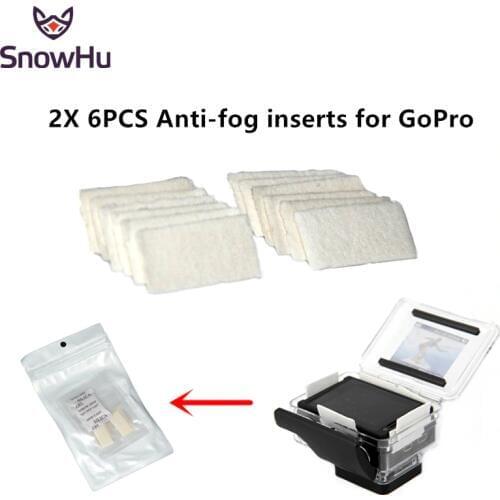 SnowHu for Go pro accessories Anti-fog interts 12pcs included Reusable for GoPro Hero 9 8 7 6 5 4 3 and other sport cameras GP89