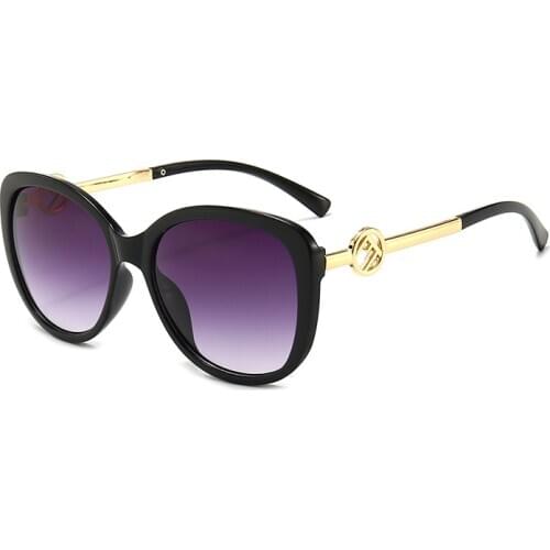 2020Vintage Oversize Oval letter Sunglasses Women Luxury Big Frame Women Sun Glasses Black Fashion Gradient Female Glasses