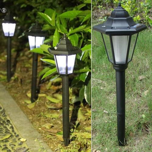 Solar Power LED Light Path Way Wall Landscape Mount Garden Fence Lamp Outdoor Sensors Waterproof IP44 Hexagonal Wall Light