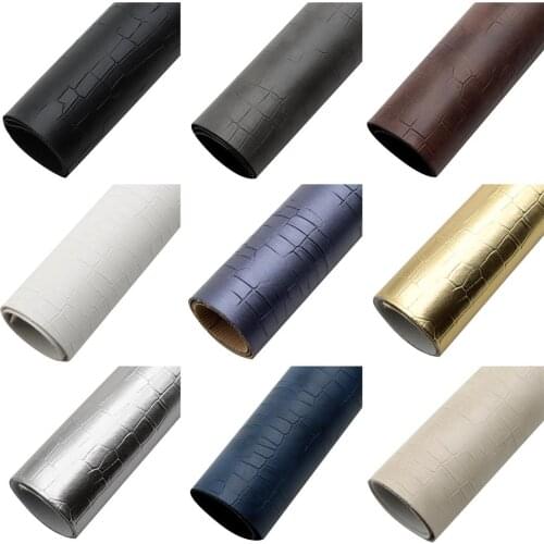 Bump Textured Faux Leather Sheets Crocodile Animal Pattern Synthetic Leather Fabric Solid Color 20x33cm for DIY Handbags Garment