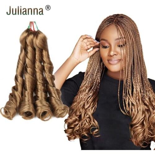 Pony Style Wavy Crochet Braids Spiral Loose shiny Silky Wave Hair French Curls Synthetic Curly Braiding Hair