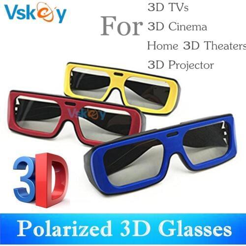 VSKEY 3Pcs Adult Polarized 3D Glasses For Passive 3D Televisions TV RealD Movie Theaters Cinema System Men Women
