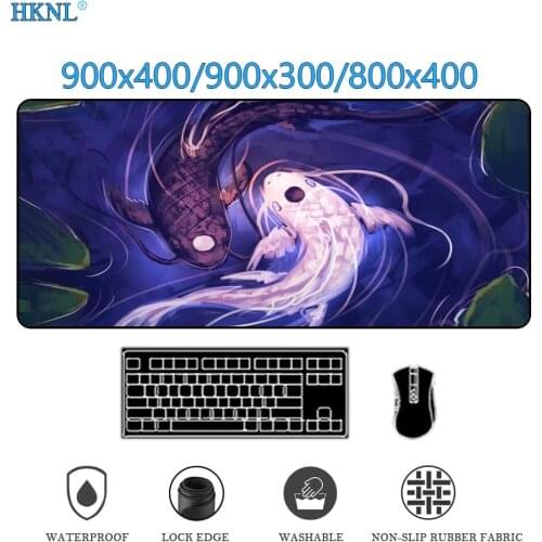 Xxl Mouse Pad Fish Gaming Keyboard Cute Mouse Pad Mousepad Gamer Deakmat Gamer Desk Accessories Rubber Mat 900x400 DropShipping
