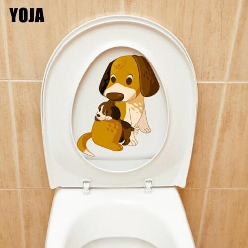 YOJA 18.2*22.7CM Family Mother Dog And Baby Dog Home Wall Decor Toilet Sticker Decal T3-0586