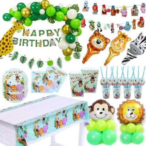 Zoo Safari Party Birthday Party Supplies Jungle Party Disposable Cutlery Set Baby Shower Supplies