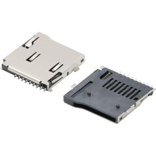 10PCS 9pin Micro SD Card Slot Connectors TF card deck Fit for Phone Tablet Vehicle Navigation