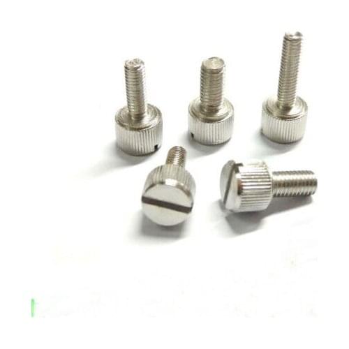 10Pcs M4 M5 Slotted Screws Flat Hand knurled Bolts Twist Steel bolt screw 6mm-16mm Length