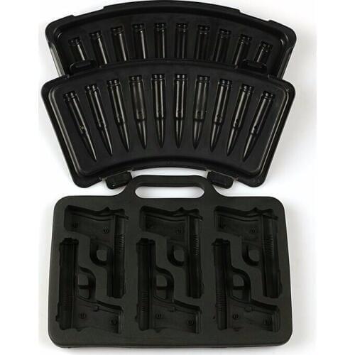 2PCS DIY Ice Cube Mold Gun Bullet Shape Silicone Ice Tray Fruit Ice Cube Cream Maker Kitchen Bar Drinking Accessories