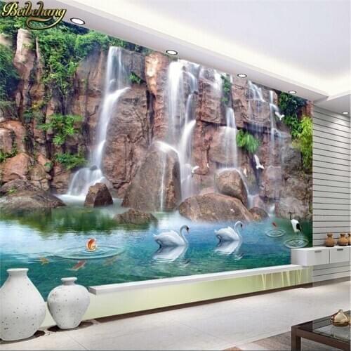Beibehang Papel De Parede 3D Rock Falls wallpaper for walls 3 d photo Mural Wall paper Living Room Bedroom TV Background sticker