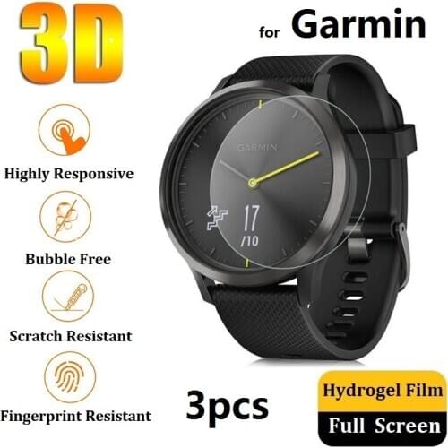 3D Full Screen Protector for Garmin Vivomove HR 3 3s Instinct Vivoactive 4s 4 Venu 3 Music Trainer(Not Glass) Film Foil Hydrogel