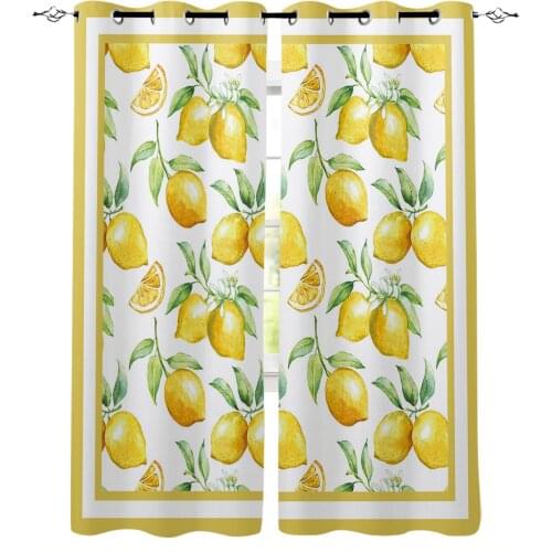 Watercolor Lemon Fruit Print Curtains for Living Room Drapes Cortinas for Kids Boy Girl Bedroom Window Treatments