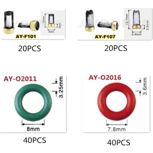 Free shipping 120pcs injector rubber seals fuel injection rubber oring Microfiltros Filter