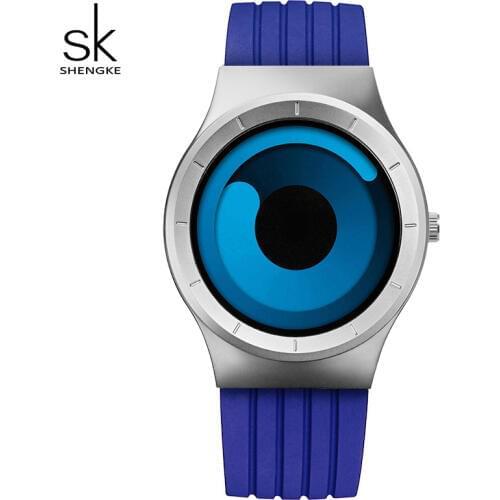 Shengke Luxury Quartz Watch Women Black Silicone Strap Sports Watches Reloj Mujer 2019 Top Brand SK Creative Women Watches