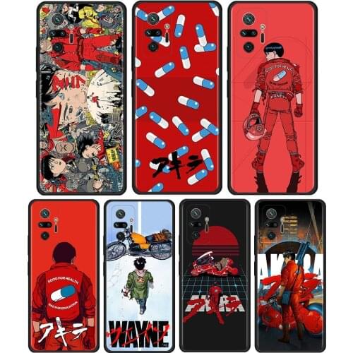 AKIRA Cover For Xiaomi Redmi Note 10 Pro 8T 9T 7 8 9 Pro 9S 10 5G 9A 8 Pro Cell Phone Case Black Soft Shell Coque