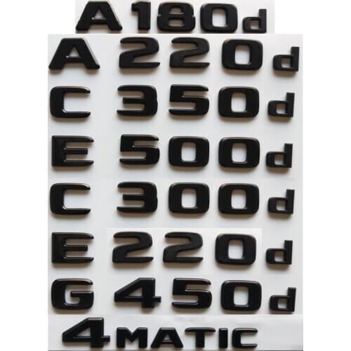 Black Badge Emblem for Mercedes Benz A180d A220d A250d C200d C220d C300d C250d E350d E400d E220d E200d G350d G500d S550d 4MATIC