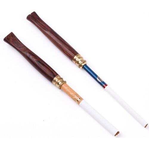 Wood Cigarette Filter Holder Portable Dual Use Reusable Cigarette Mouthpiece Filter Holder Smoking Pipe for Smokers