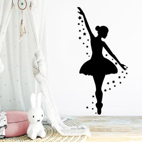 Baby Girl Room Art Paper Fashion Dancing Girl Wall Sticker Vinyl Wallpaper Decal Sticker Mural Design Poster Wall Sticker