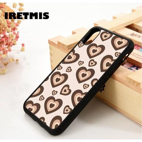 Iretmis 5 5S SE 6 6S TPU Silicone Rubber Phone Case Cover for iPhone 7 8 Plus X Xs 11 12 MINI Pro Max XR Chocolate Hearts